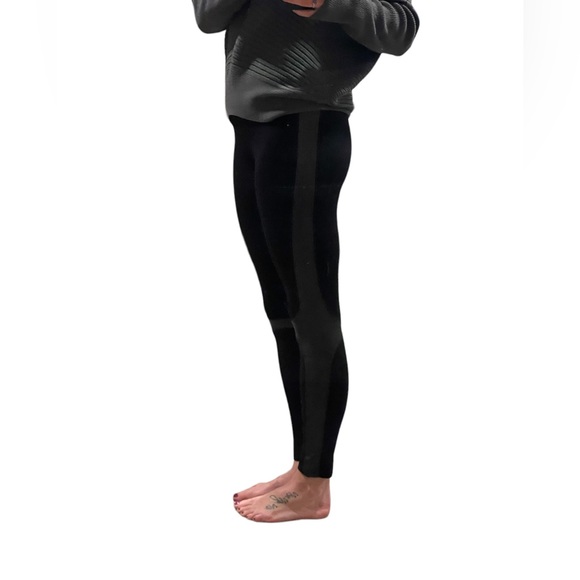 Parasuco Jeans Black Spandex Leggings with Faux Leather Trim | S | - Picture 2 of 8